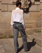 Παντελόνι denim με λεπτομέρειες παγιέτα