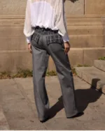 Παντελόνι denim με λεπτομέρειες παγιέτα