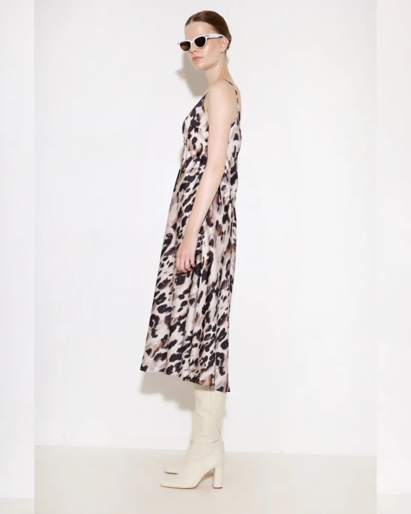 Σατέν leopard φόρεμα “Fiora”