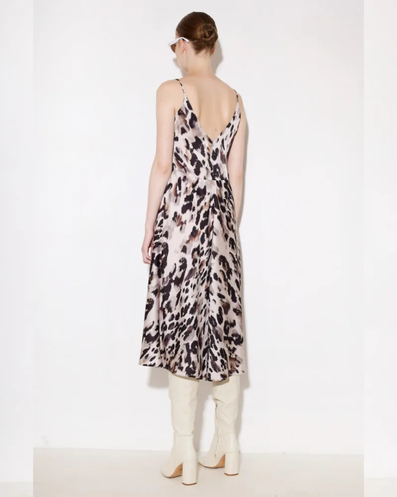 Σατέν leopard φόρεμα “Fiora”