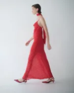 Maxi φόρεμα ντραπέ πουά | Combos Knitwear