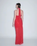 Maxi φόρεμα ντραπέ πουά | Combos Knitwear