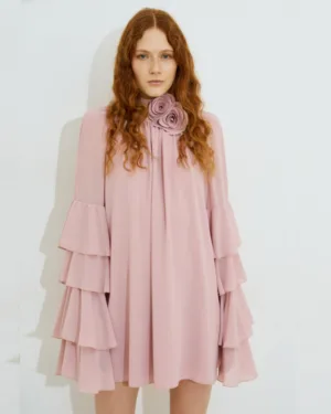 Dolce Domenica Fleur Georgette Mini Dress