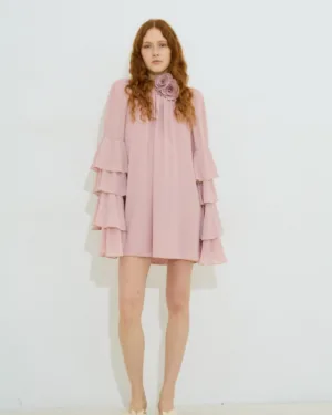 Dolce Domenica Fleur Georgette Mini Dress
