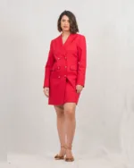 Κόκκινο φόρεμα τύπου blazer