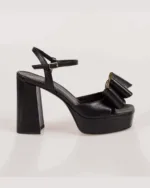So Chic Annalisa μαύρα πέδιλα με φιόγκο