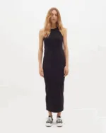 Φόρεμα rib ελαστικό μαύρο