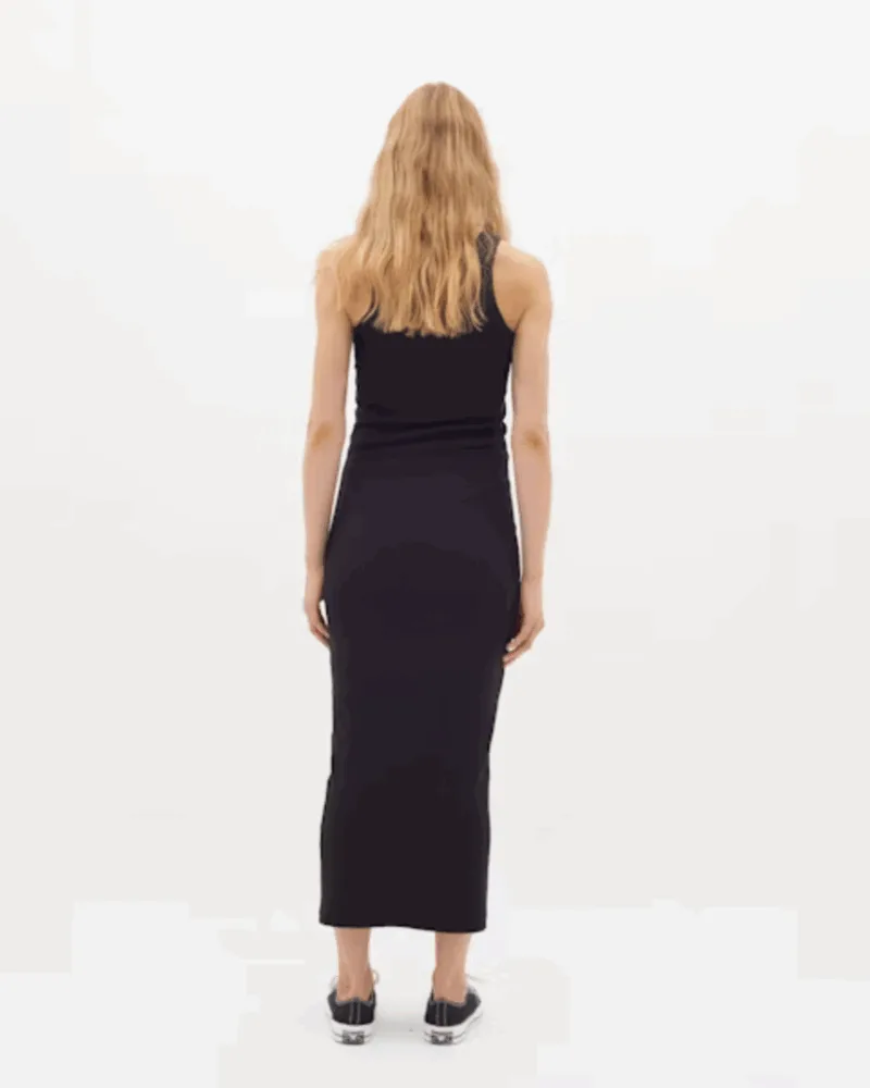 In Wear Φόρεμα rib ελαστικό μαύρο