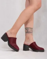 Loretta bordeaux mules