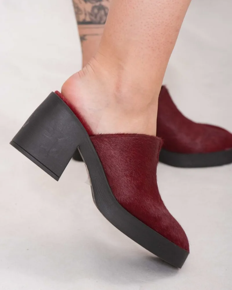 Loretta bordeaux mules
