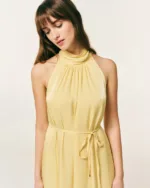 Forel Φόρεμα maxi halter κίτρινο