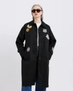 Dolce Domenica Μαύρη Καπαρντίνα με Patches