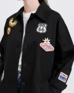 Dolce Domenica Μαύρη Καπαρντίνα με Patches