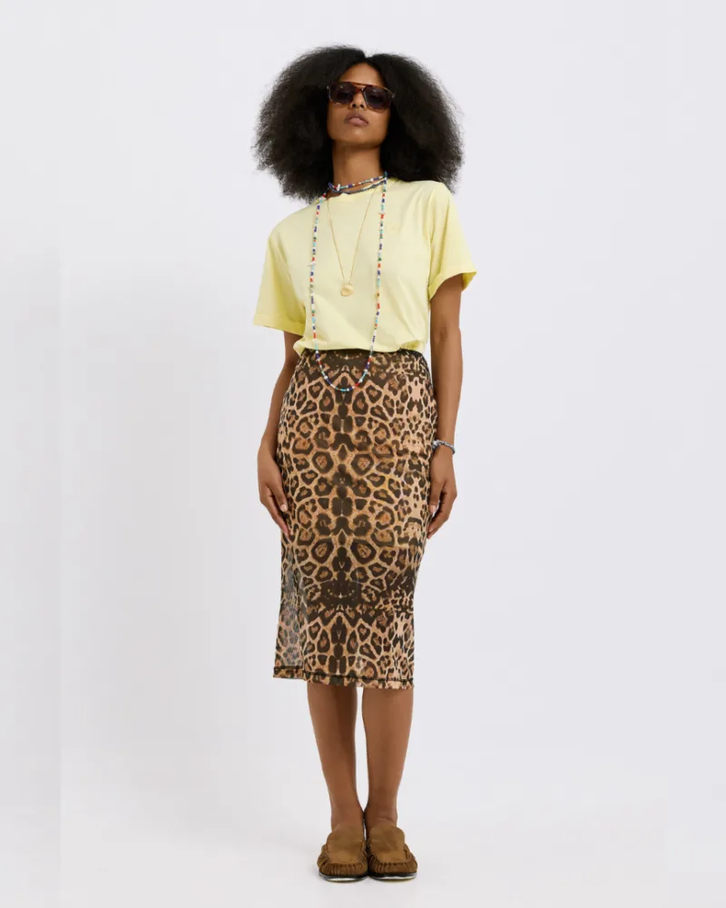 Φούστα Dolce Domenica Animal Print Midi