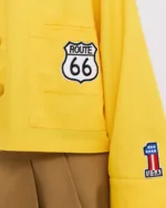 Κίτρινο Γυναικείο Jacket με Patches