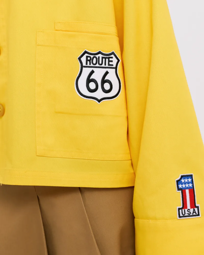 Κίτρινο Γυναικείο Jacket με Patches