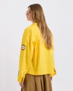 Κίτρινο Γυναικείο Jacket με Patches