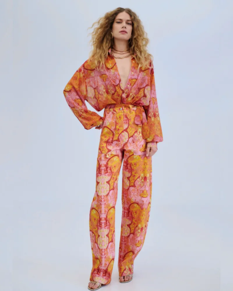Iraida Sunsway Printed Denim Pants