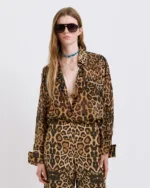 Γυναικείο Πουκάμισο Leopard Ημιδιάφανο Dolce Domenica