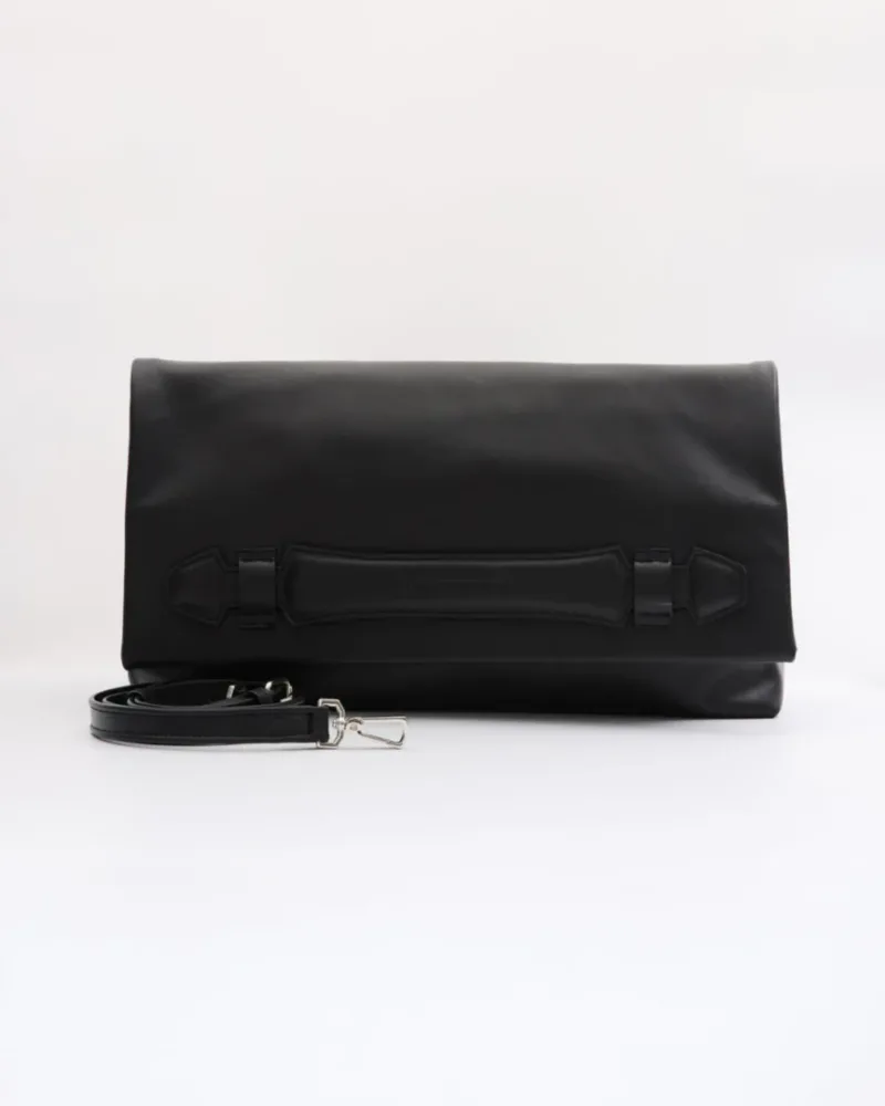 Leather Twist Δερμάτινη Τσάντα Φάκελος Μαύρη Nest
