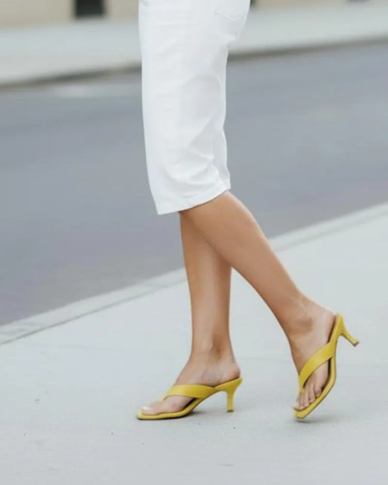 So Chic by VSK Ning Δερμάτινα Mules Κίτρινα