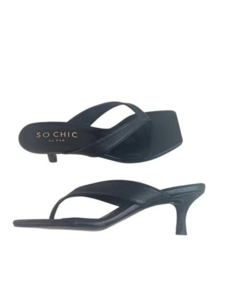 So Chic Ning Δερμάτινα Mules Μαύρα