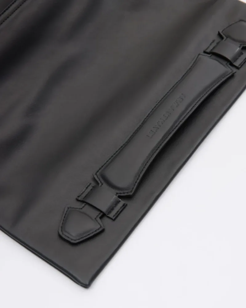 Leather Twist Δερμάτινη Τσάντα Φάκελος Μαύρη Nest
