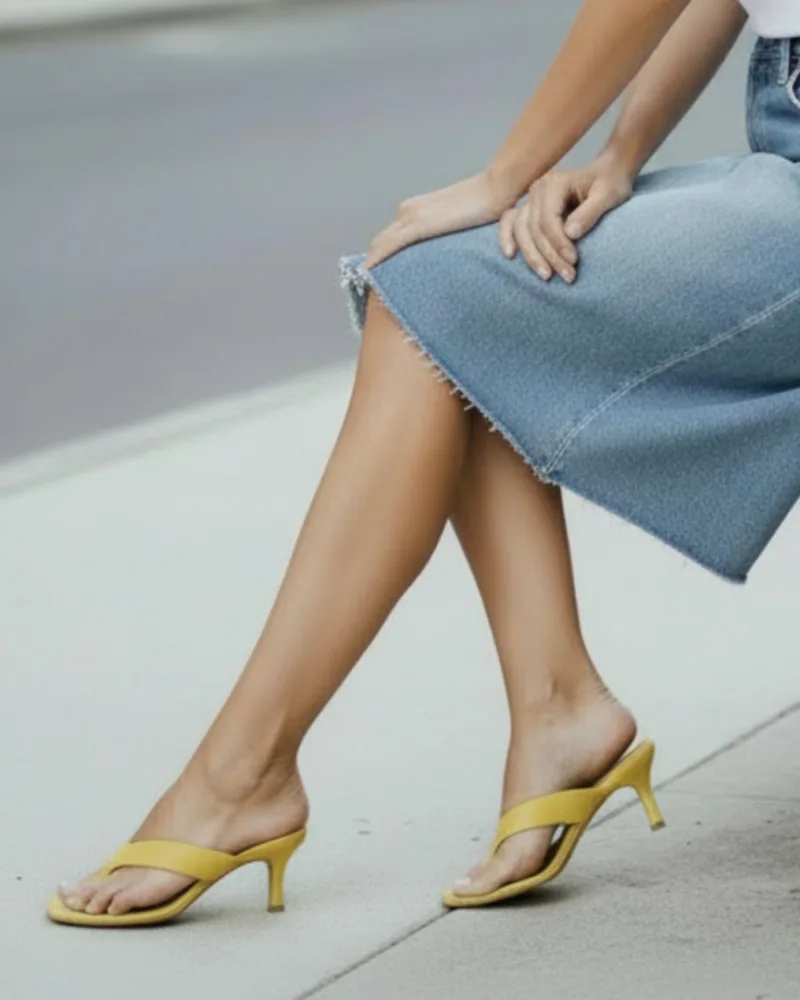 So Chic by VSK Ning Δερμάτινα Mules Κίτρινα