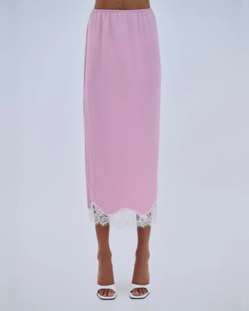 Combos Skirt Maxi Satin Lace Combos Skirt Maxi Satin Lace