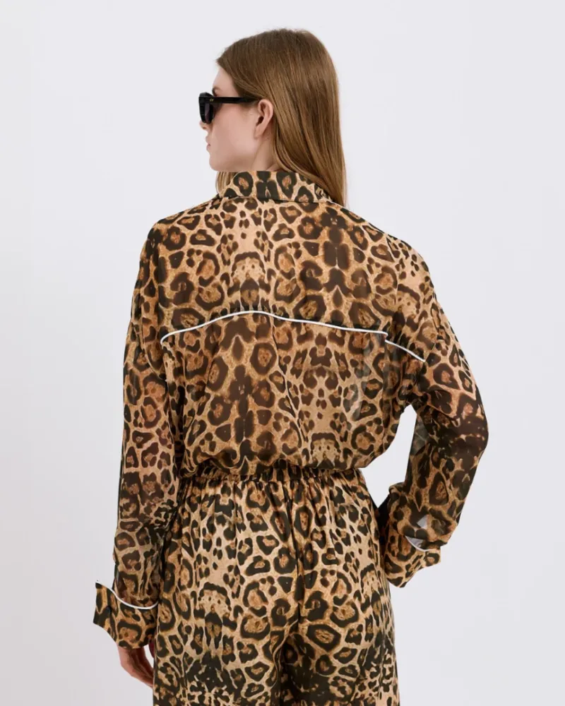 Γυναικείο Πουκάμισο Leopard Ημιδιάφανο Dolce Domenica