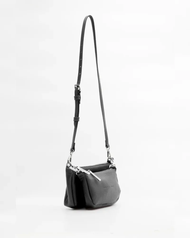 Μαύρη Δερμάτινη Τσάντα Minimal Crossbody