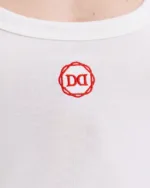 Dolce Domenica Λευκή Αμάνικη Minimal Μπλούζα με Logo