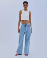 Γυναικείο Wide Leg Τζιν σε Ανοιχτό Μπλε Combos