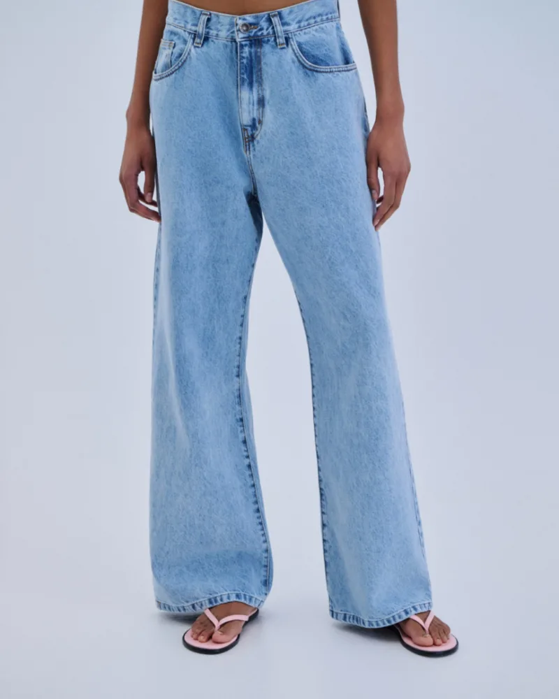 Γυναικείο Wide Leg Τζιν σε Ανοιχτό Μπλε Combos
