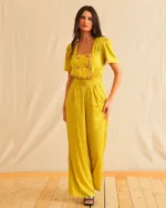 Georgina Trikogia Lime Jacquard Jumpsuit