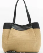 Leather Twist Ψάθινη Tote Τσάντα Horizon Large