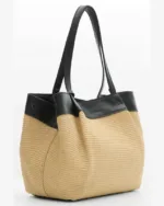 Leather Twist Ψάθινη Tote Τσάντα Horizon Large