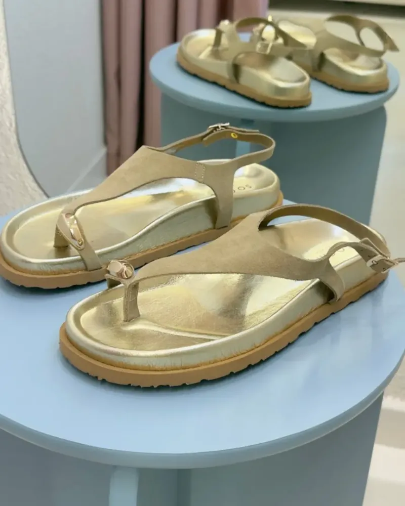 So Chic Δερμάτινα Flat Σανδάλια Reina