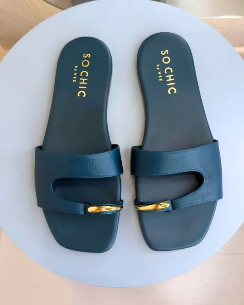 So Chic by VSK Flat Σανδάλι Matilda Teal