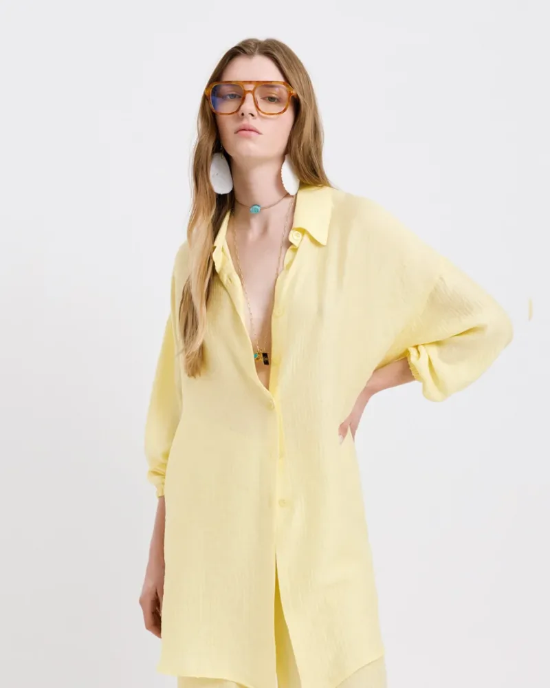 Oversized Σετ Dolce Domenica με Πουκάμισο & Παντελόνα