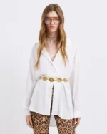 Λευκό Oversized Πουκάμισο Dolce Domenica με Loose Fit