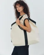 Leather Twist Lumen Large Canvas & Leather Bag
