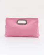 Leather Twist Ροζ Δερμάτινη Clutch Got her