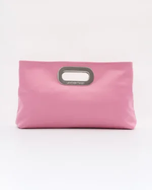 Leather Twist Ροζ Δερμάτινη Clutch Got her