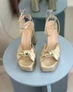 So Chic Arabella Δερμάτινα Πέδιλα Χρυσά