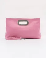 Leather Twist Ροζ Δερμάτινη Clutch Got her