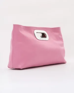 Leather Twist Ροζ Δερμάτινη Clutch Got her