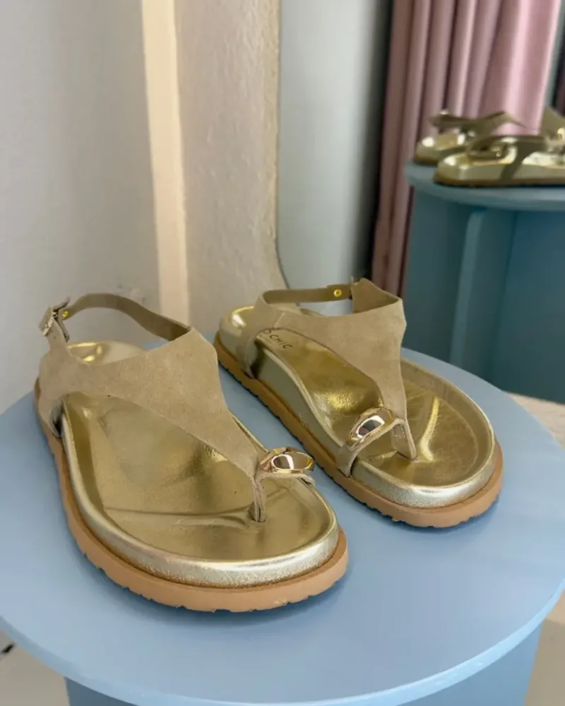 So Chic Δερμάτινα Flat Σανδάλια Reina