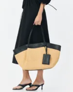 Leather Twist Ψάθινη Tote Τσάντα Horizon Large