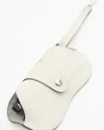 Leather Twist Δερμάτινη Θήκη Γυαλιών Λευκή με Λουράκι